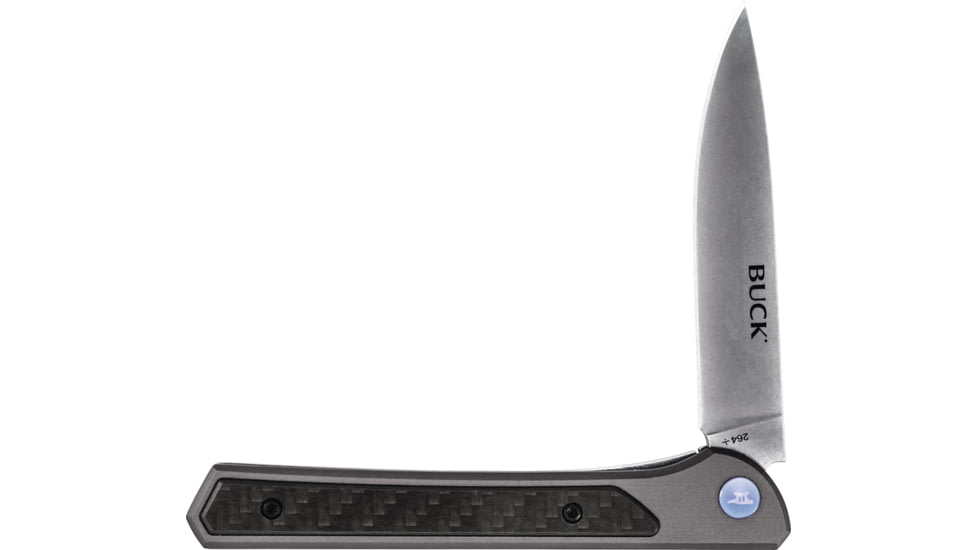 Buck Knives 264 Cavalier Knife, 3.6in, 7Cr Stainless Steel, Straight, Aluminum, Satin, 0264GYSB/13245