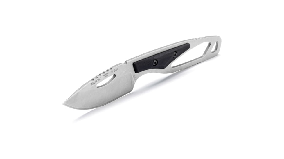 Buck Knives 630 Paklite 2.0 Hide Fixed Blade Knife, 2.75in, 6.75in Overall, Stonewash 420HC Stainless Blade, Drop Point Blade, Black GFN Handle, Black Polypropylene Belt Sheath, 13496