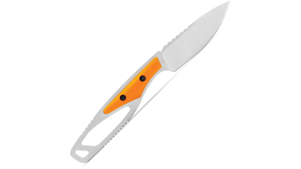 Buck Knives 636 Paklite 2.0 Orange Caper Knife, 7in Overall, 2.75in Stonewash 420HC Stainless Caping Blade, Orange GFN Handle, Black Polypropylene Belt Sheath, 13509