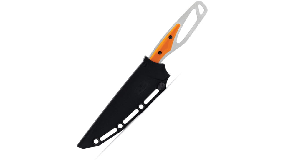 Buck Knives 636 Paklite 2.0 Orange Processor Knife, 9.5in Overall, 5.75in Stonewash 420HC Stainless Steel Blade, Orange GFN Handle, Black Polypropylene Belt Sheath, 13514