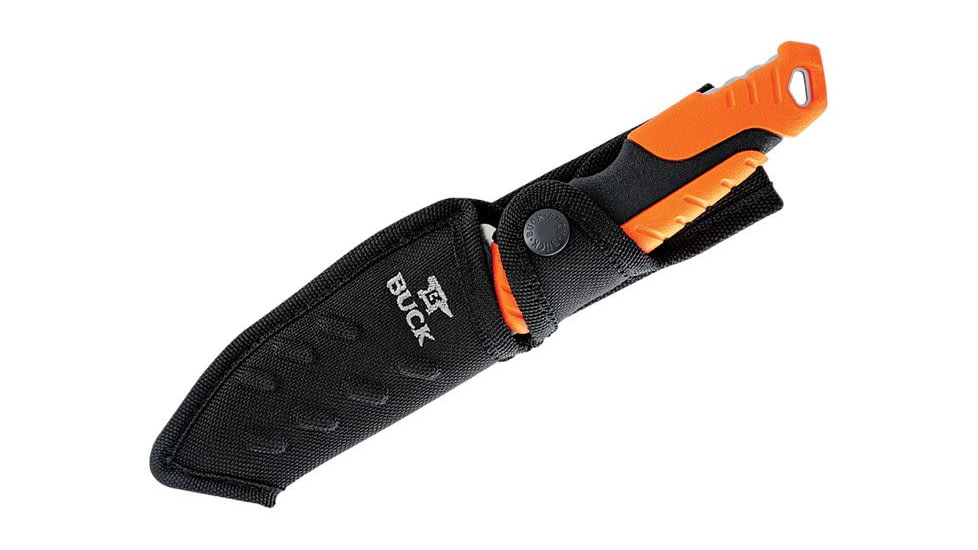 Buck Knives 656 Pursuit Pro Large Knife, 4.5in S35VN Satin Drop Point, Versaflex Orange/Black Handle, 12751