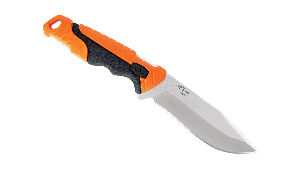 Buck Knives 658 Pursuit Pro Small Knife, 3.75in S35VN Satin Drop Point, Versaflex Orange/Black Handle, 12753