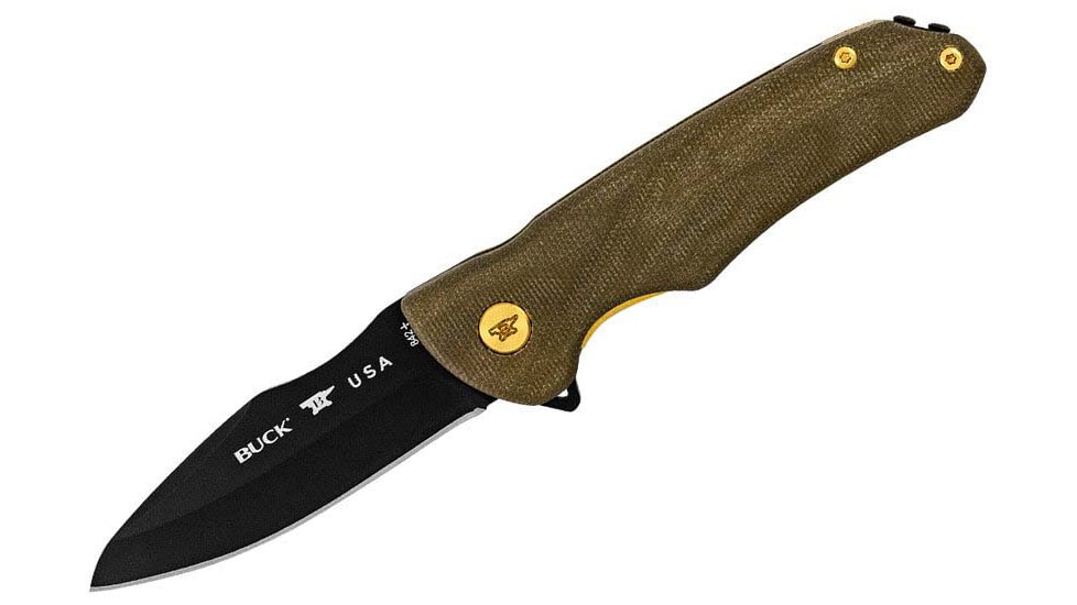 Buck Knives 842 Sprint OPS Pro 2022 Legacy Collection Knife, 3.125in, S45VN, Straight, Micarta, Cerakote, 0842GRSLEB/13339