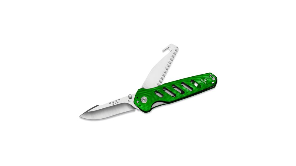 Buck Knives Alpha Crosslock Folding 2-Blade Knife, 7796, Green, 3in. Blades 191658