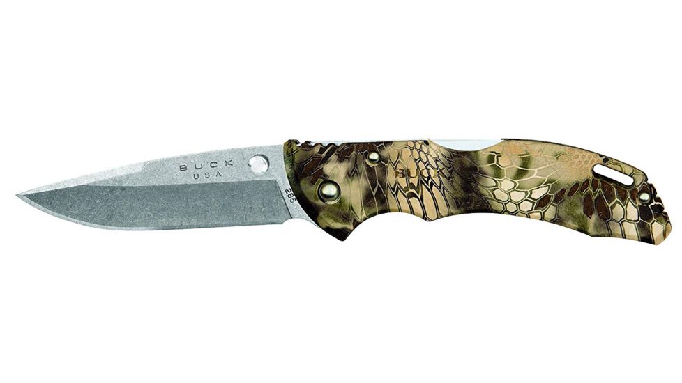 Buck Knives Bantam BLW Folding Knife, 3 1/8in 420HC Stainless Steel Blade, Kryptek Highlander Camo, 0285CMS26