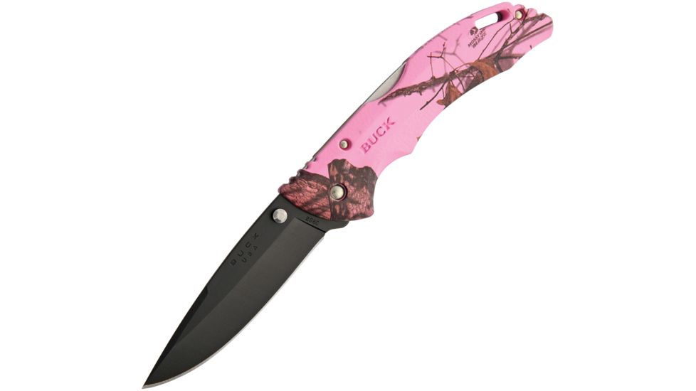 Buck Knives BHW Bantam Pink Camo Folding Knife,3.5in,420HC Steel,Drop Point,Pink Camo,ETP Handle BU10593