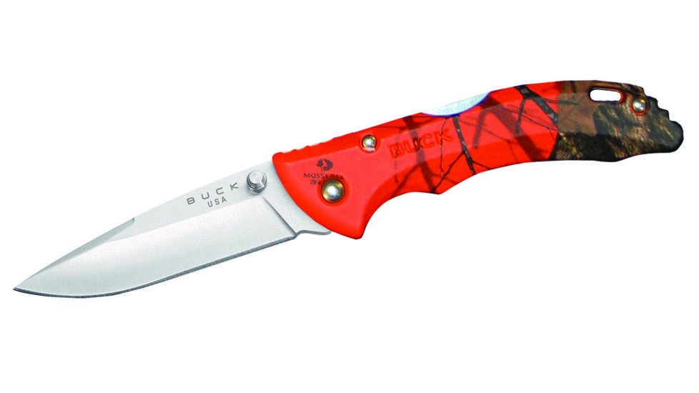 Buck Knives Bantam BBW Folding Knife, Mossy Oak Orange Blaze Camo Handle, 0284CMS9