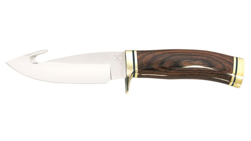 Buck Knives Buck Zipper Fixed Blade Knife, 4.125 in, 420HC Stainless Steel, Drop Point, Walnut, Brown, 0191BRGB/2550