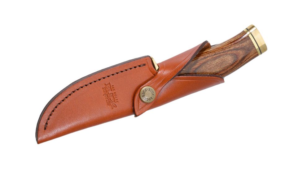 Buck Knives Buck Zipper Fixed Blade Knife, 4.125 in, 420HC Stainless Steel, Drop Point, Walnut, Brown, 0191BRGB/2550