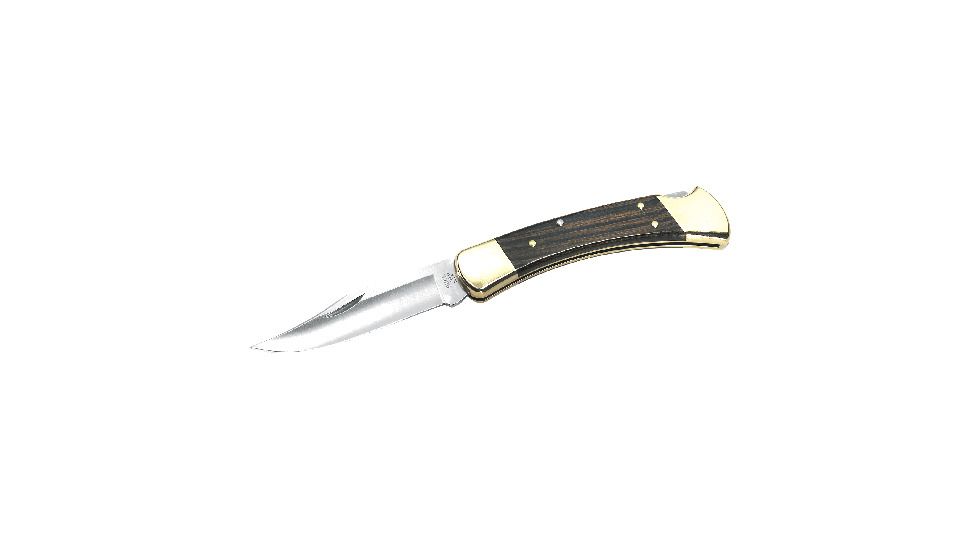 Buck Knives Folding Hunter Knife, 3.75 in, 420HC, Ebony, Wood/Gold, 0110BRSB/9210