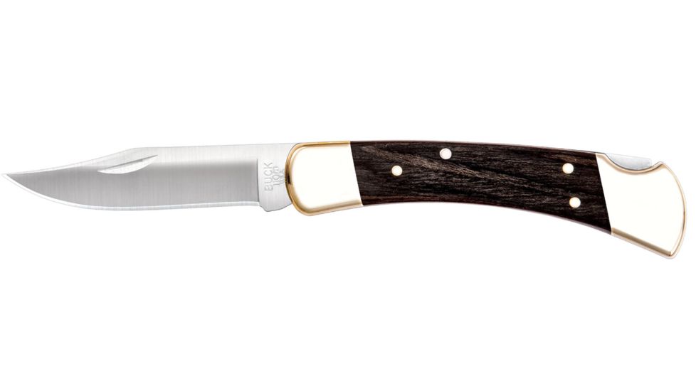 Buck Knives Folding Hunter Knife, 3.75 in, 420HC, Ebony, Wood/Gold, 0110BRSB/9210