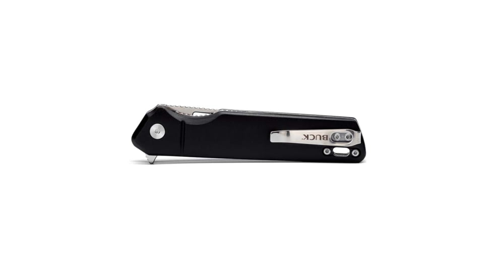 Buck Knives 239 Infusion Assisted Opening Folding Knife, 4.63 in Closed, 3.25 in, 7Cr17MoV, Satin Drop Point Blade, Aluminum, Black Anodized Handle, 0239BKS1B/13549