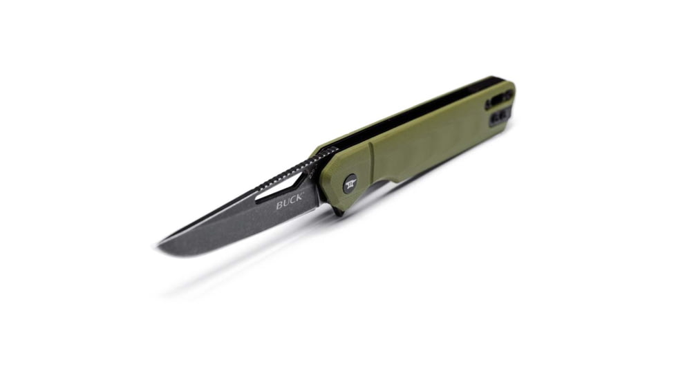 Buck Knives Infusion Linerlock Assisted Opening Folding Knife, 3.25 in, Stainless Steel, Modified Tanto, G10, OD Green, 0239GRSB/13541