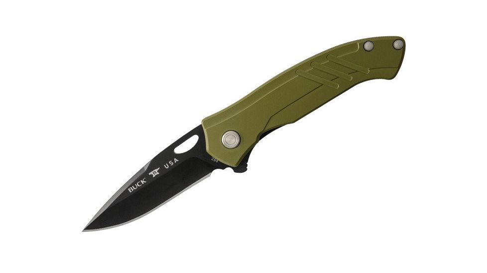 Buck Knives Momentum Folding Knife, 3.125in, S30V steel, Bazooka Green Cerakote Coated 6061-T6 Aluminum Handle 0294GRS