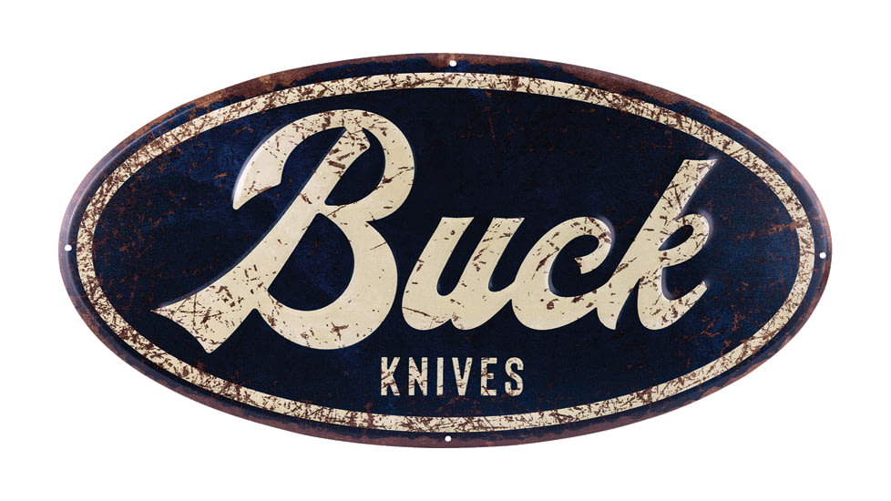 Buck Knives Oval Tin Tacker Sign, BU95306