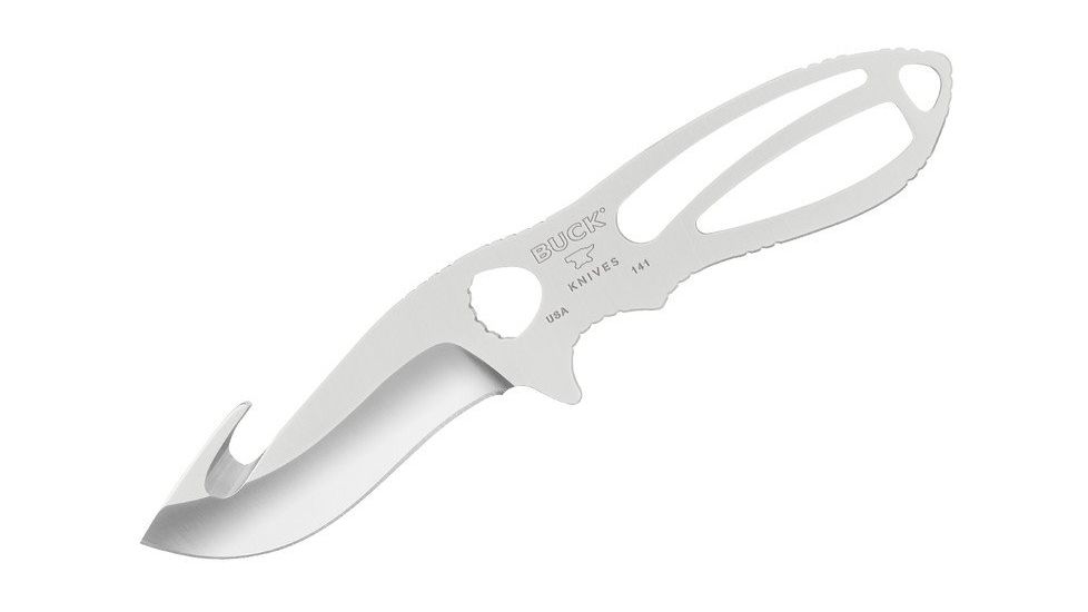 Buck Knives PakLite Large Skinner, Guthook Fixed Blade Knife, Satin Finish, 420HC Stainless Steel Blade 0141SSG