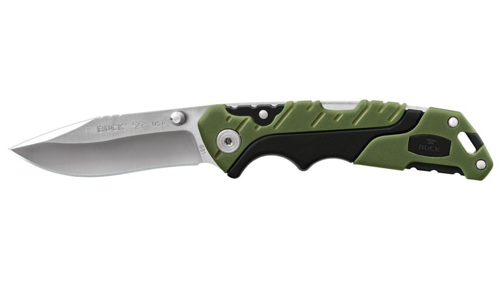 Buck Knives Pursuit Folding Knife, Green/Black Handle, Small 0661GRS