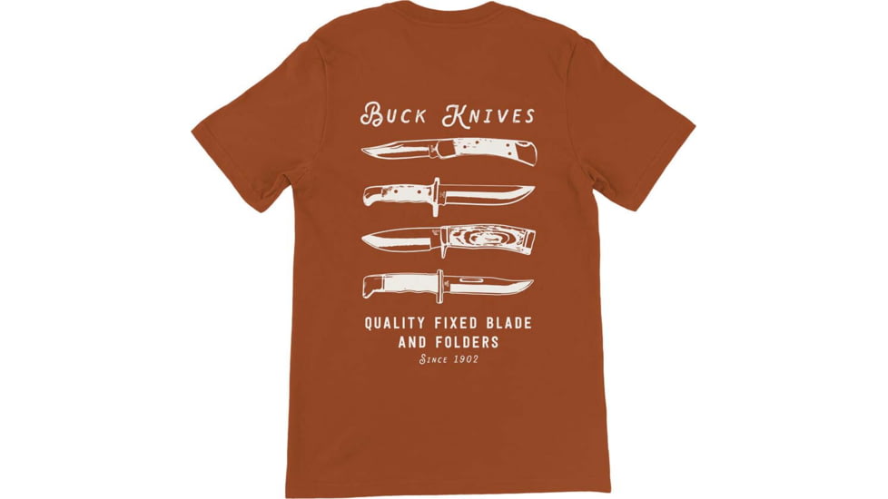 Buck Knives Quality Blades T-Shirt - Men's, Copper, Large, Cotton, 13378