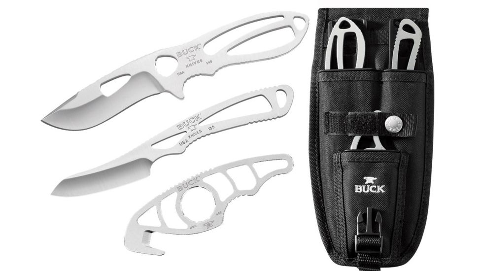 Buck Knives Set of PakLite Field Master Knives, Stainless Steel 0141SSSVP
