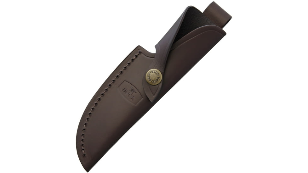 Buck Knives Sheath for BU191 Brown Leather, Fits Most 9in Fixed Blades, Made To Fit Bu191 Zipper Guthook, Brown Leather Sheath, 2055