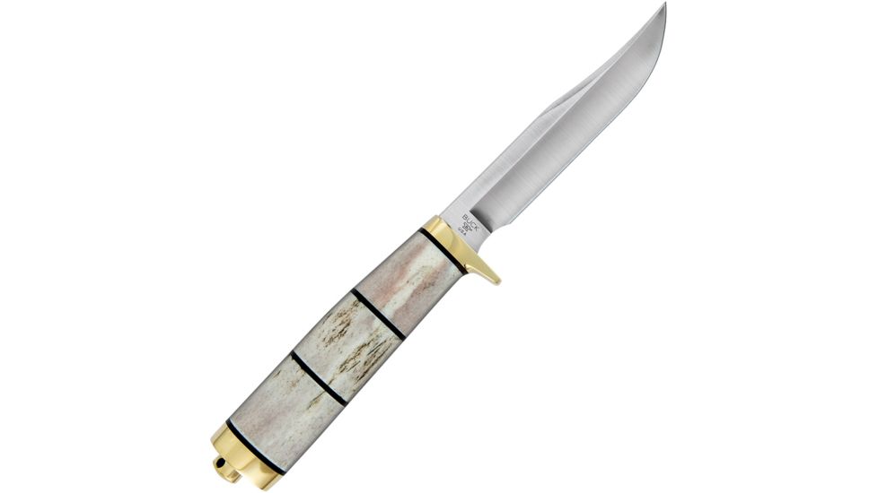 Buck Knives Spike Fixed Blade Knife, 9in, 4.5in, 420HC Steel, Clip Point, Natural, Elk Stag Handle BU117EKSLE