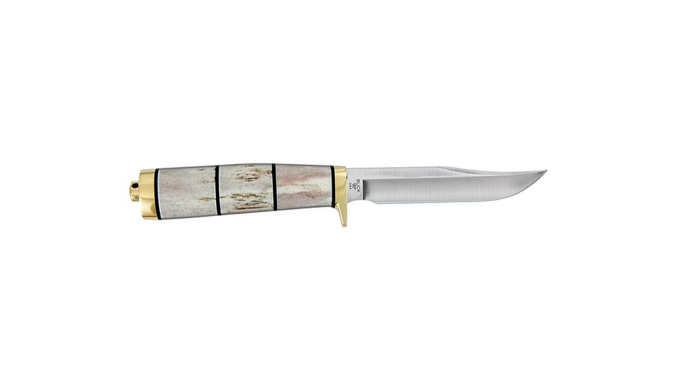 Buck Knives Spike Fixed Blade Knife, 9in, 4.5in, 420HC Steel, Clip Point, Natural, Elk Stag Handle, 11210