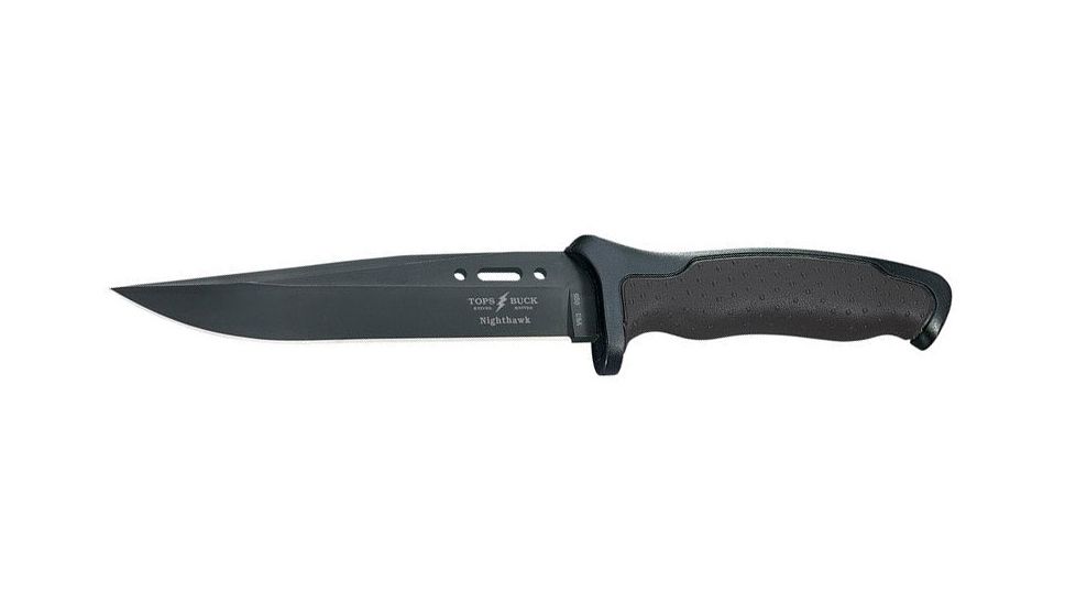Buck Knives Tops Nighthawk Fixed Blade Knife, 6.5 Inch Blade, Black Oxide With Black Handle And Nylon Sheath, 0650BKSTP