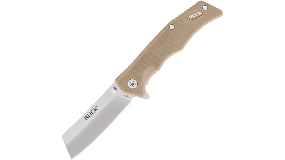 Buck Knives 252 Trunk Knife, 2.875in, 7Cr Stainless Steel, Straight, G10, Satin, Tan, 0252TNSB/13046