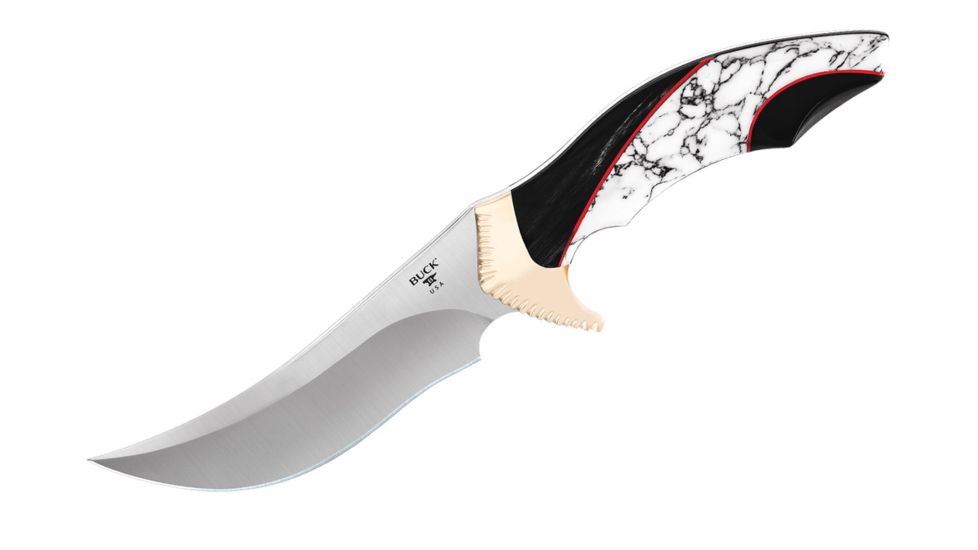 Buck Knives White Buffalo Kalinga Fixed Blade Knife, 4 7/8in S35VN Steel Blade 0408BFSLE