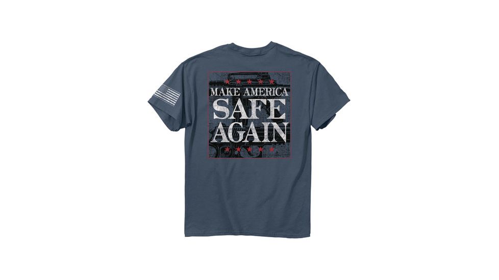 Buck Wear T-shirt ''america Safe Again'' S-sleeve Slate 2xl