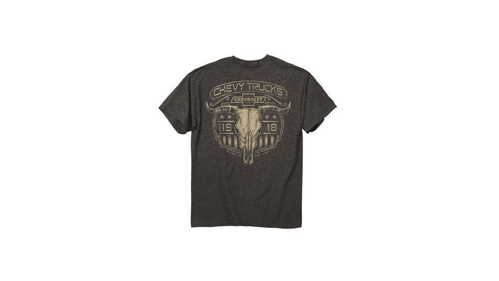Buck Wear T-shirt ''chevy Steer Skull S-sleeve Charcoal Ht Lrg