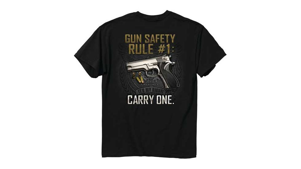 Buck Wear T-shirt ''gun Safety Rule'' S-sleeve Black Xx-large