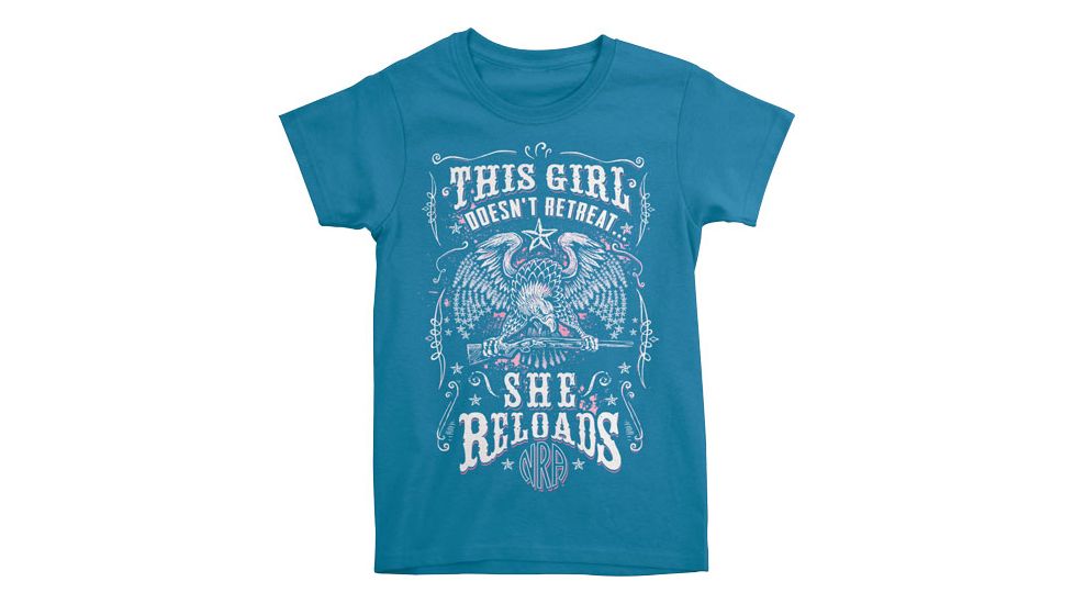 Buck Wear T-shirt Ladies Nra ''girl Doesn't'' Turquoise Med