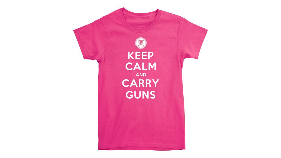 Buck Wear T-shirt Ladies Nra ''keep Calm'' S-sleeve Pink Sm
