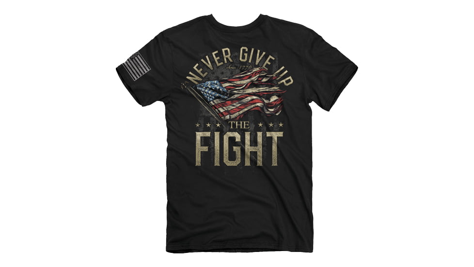 Buck Wear Never Give Up Short Sleeve T-Shirt - Men's, Extra Large, Black, 2162XL