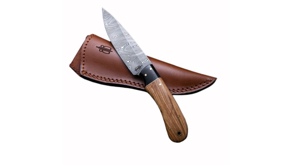 BucknBear Drop Point Utility Hunter Fixed Knife, Silver Blade, NSN N BNB142107