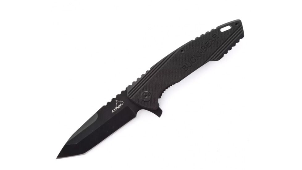 BucknBear Tactical Flipper with G10 Handle, Black/ Black, BNB4041