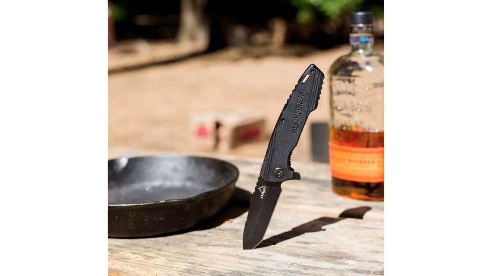 BucknBear Tactical Flipper with G10 Handle, Black/ Black, BNB4041