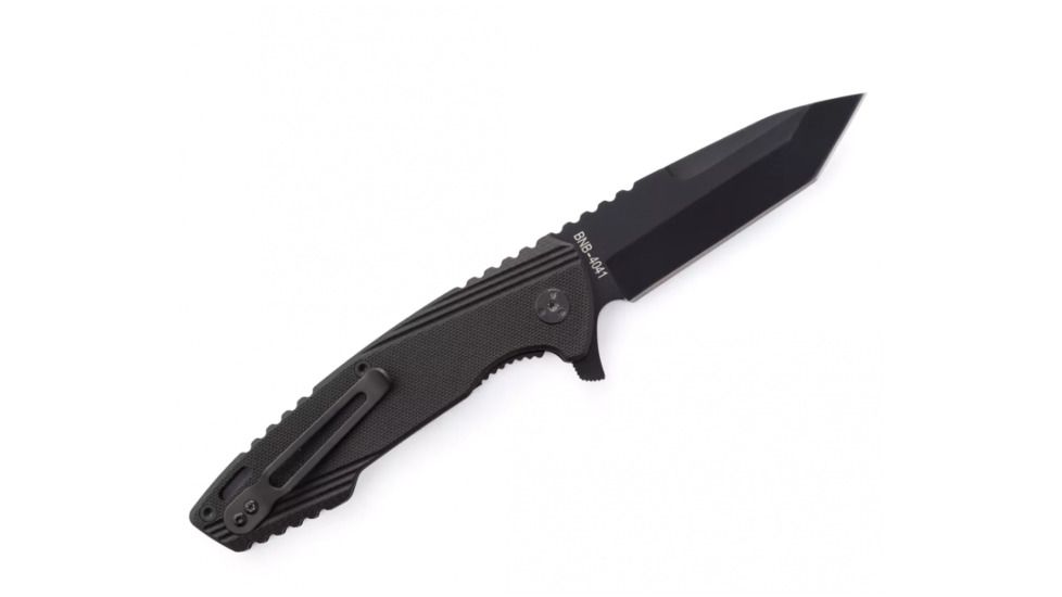 BucknBear Tactical Flipper with G10 Handle, Black/ Black, BNB4041