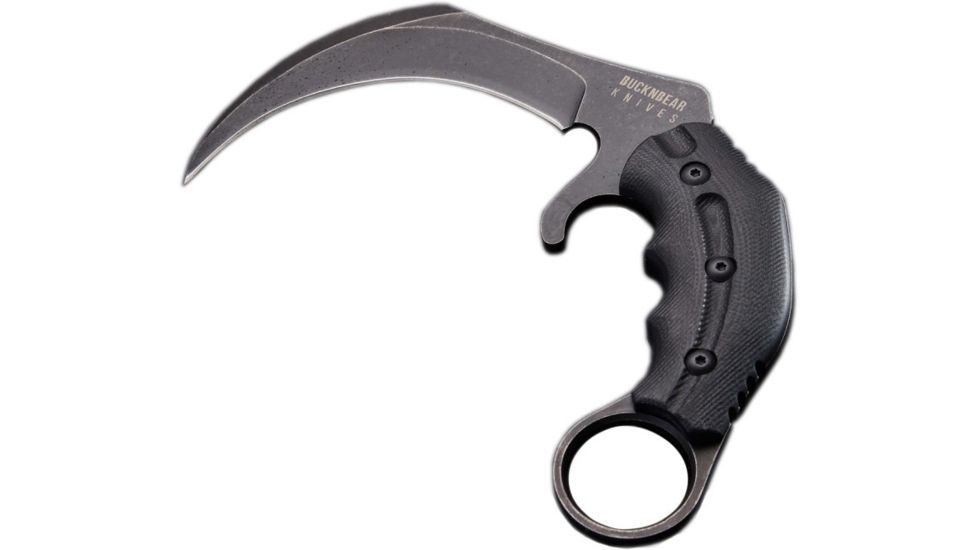 BucknBear Velociraptor Claw Karambit with G10 Handle, Black, Black, BNB1066KAB