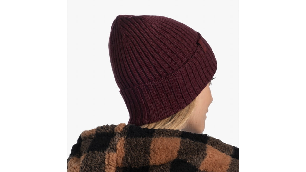 Buff Knitted Beanie, Norval Maroon, 124242.632.10.00