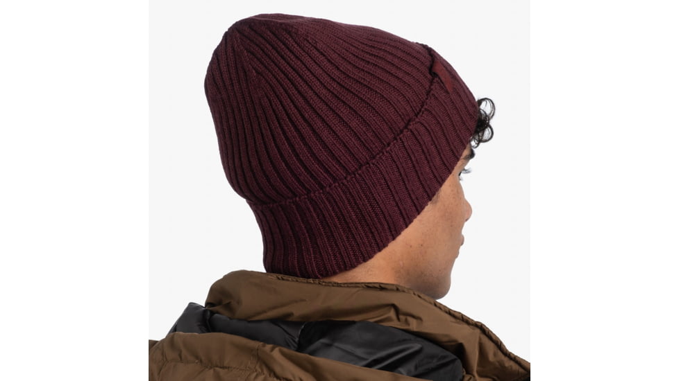 Buff Knitted Beanie, Norval Maroon, 124242.632.10.00