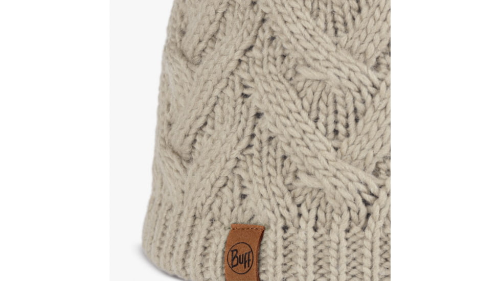 Buff Knitted &amp; Fleece Beanie, Caryn Ecru, 123515.014.10.00