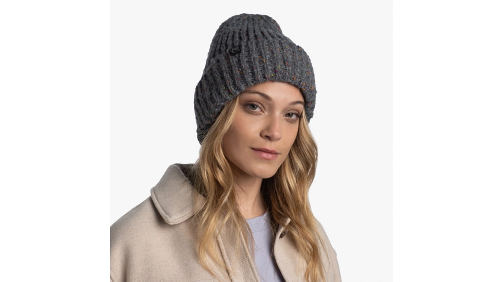 Buff Knitted &amp; Fleece Beanie, Grey, 129698.937.10.00