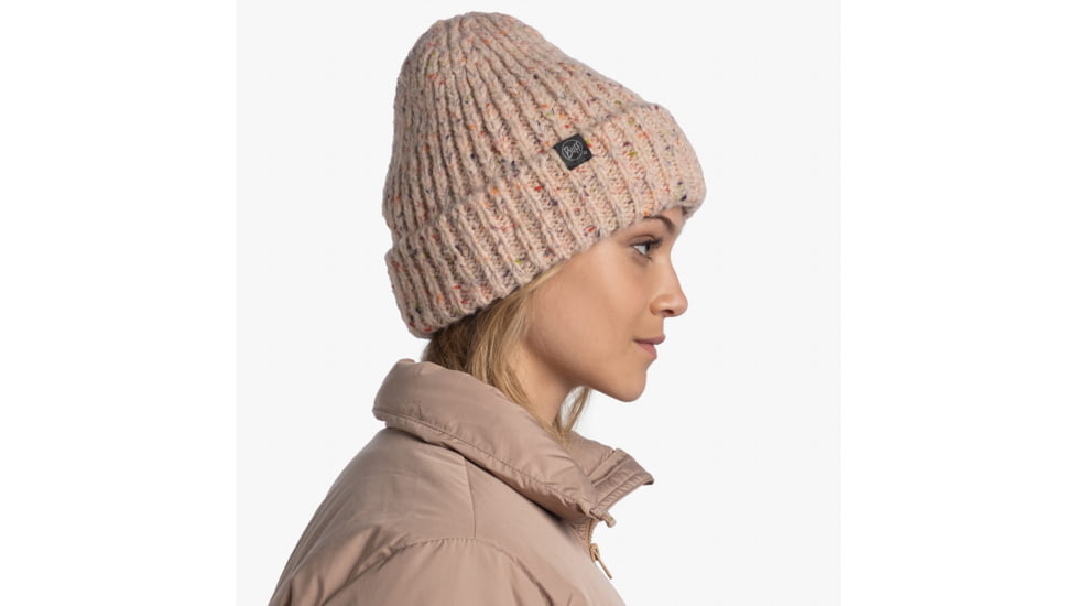 Buff Knitted &amp; Fleece Beanie, Pale Pink, 129698.508.10.00