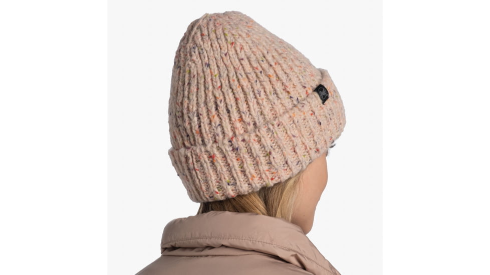 Buff Knitted &amp; Fleece Beanie, Pale Pink, 129698.508.10.00