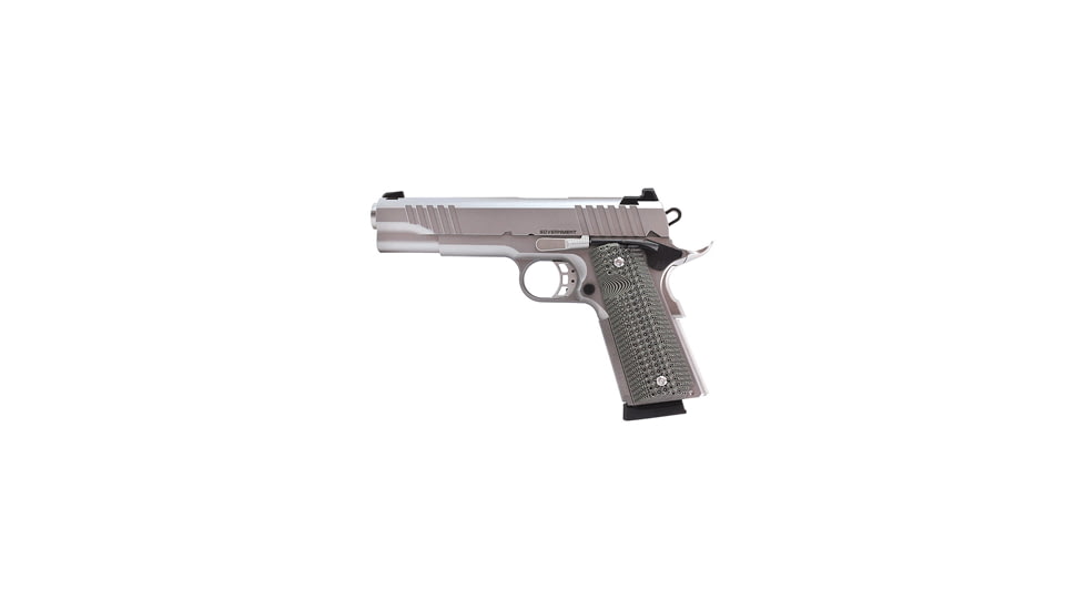 BUL Armory USA 1911-Government Pistol, 9mm Luger, 5in barrel, stainless steel frame, custom G10 grip, recoil operated semi-automatic, Novak, 10 round magazine, BUL-1911 GV-9MM-5-1-FRRMPG
