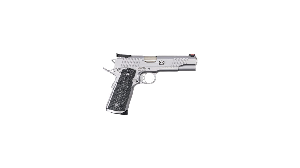 BUL Armory USA 1911-Trophy Pistol, .45 ACP, 5in barrel, stainless steel frame, custom G10 grip, recoil operated semi-automatic, fiber-optic front, adj. target rear, 8 round magazine, BUL-1911 TY-45-5-1-FRRMPG