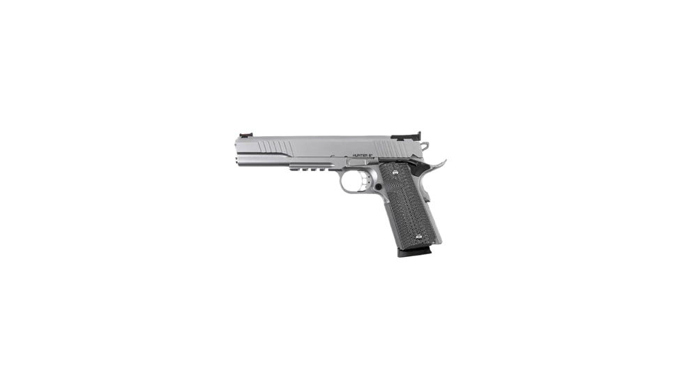 BUL Armory USA 1911-Hunter-6 Pistol, .45 ACP, 6in barrel, stainless steel frame, custom G10 grip, recoil operated semi-automatic, fiber-optic front, adj. target rear, 8 round magazine, BUL-1911 HT 6-45-6-1-FRRMPG