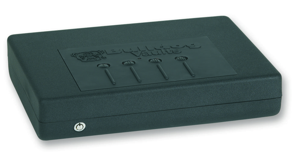 Bulldog Cases &amp; Vaults 9.2x12.75x3.5 Deluxe Top Load Pistol Vault w/ Digital Lock, Light, and Security Cable - Black BD1200